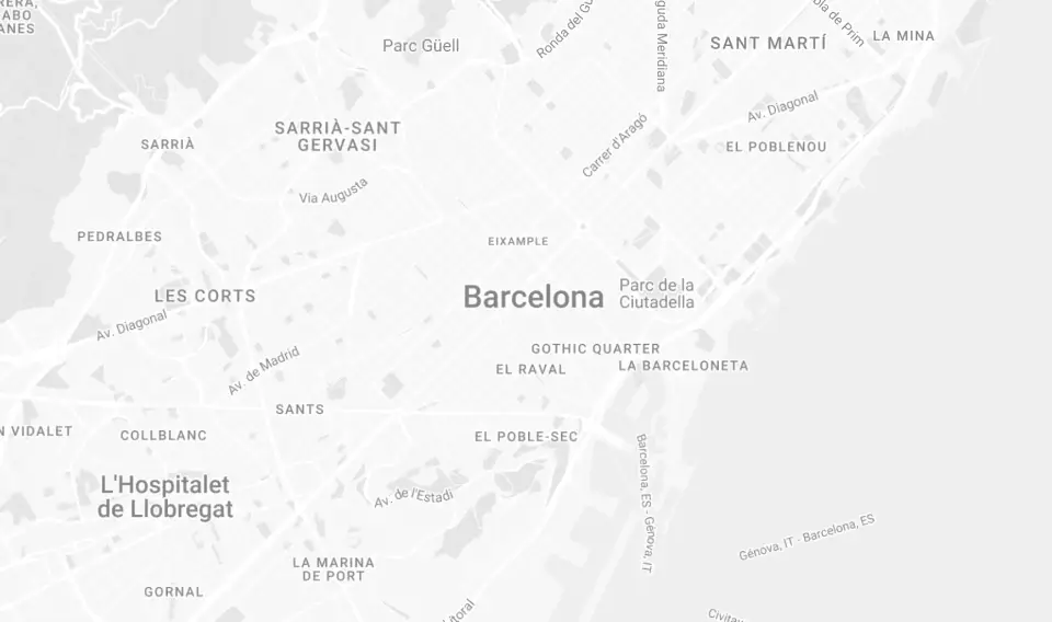 Map of Barcelona showing the location of the Access Safety office