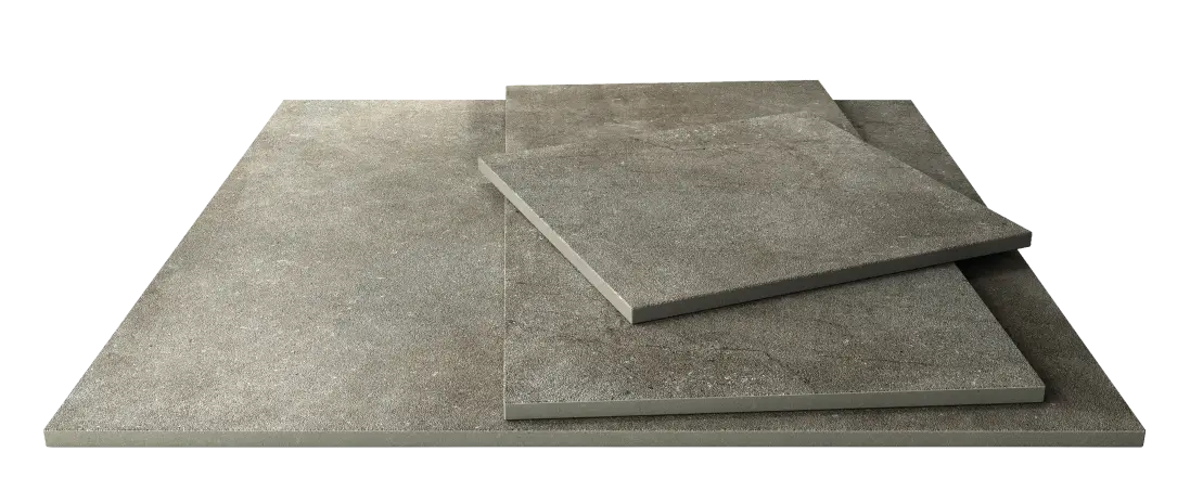 Stacked grey Stone20-PMI® flooring slabs